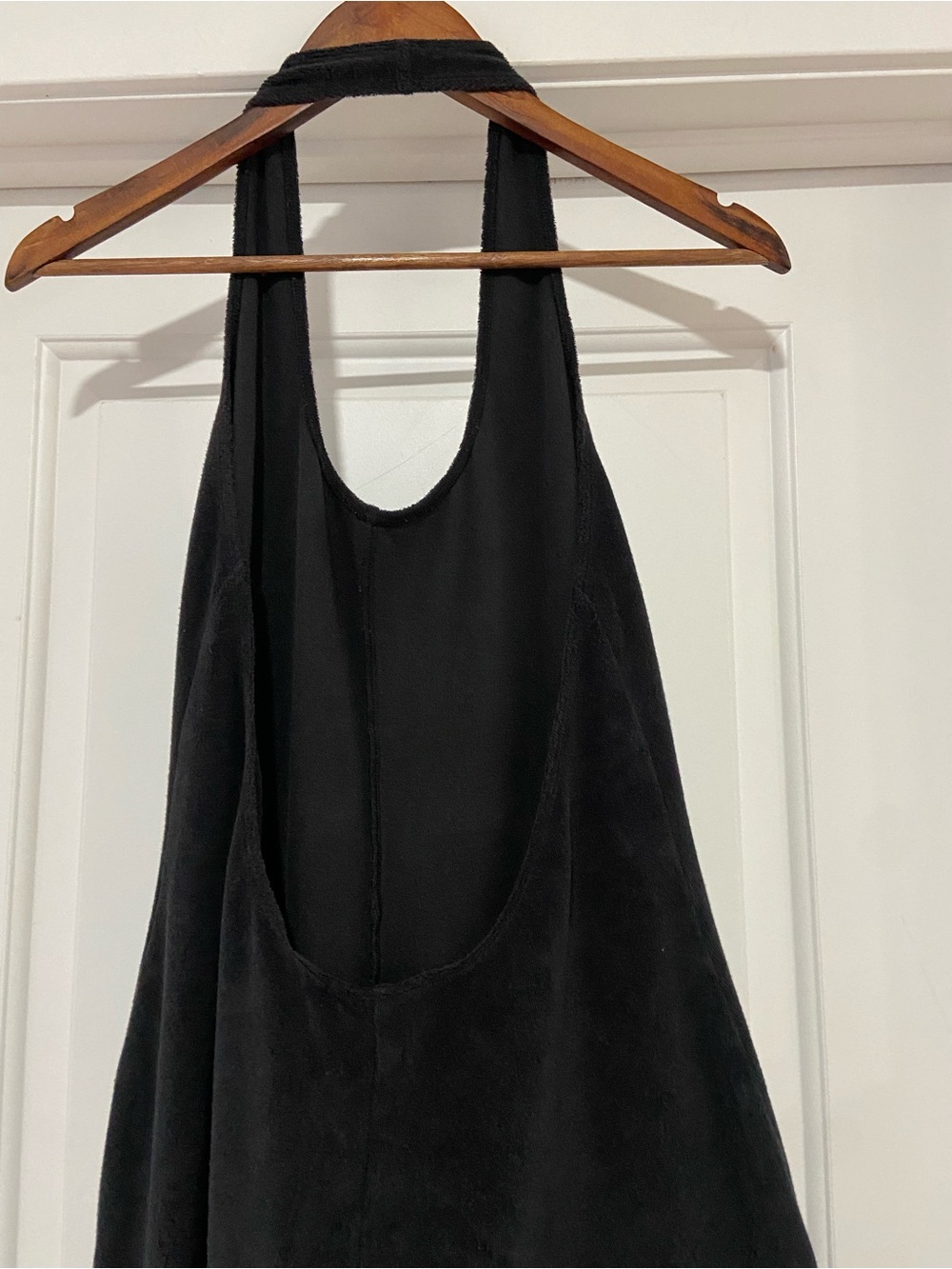Bella Canvas Black Terry Halter Wide-Leg Jumpsuit - Picture 6 of 8